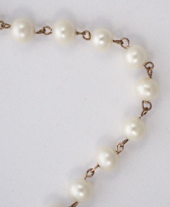 Rose Gold Plated and Freshwater Pearl Chain Link Bracelet
